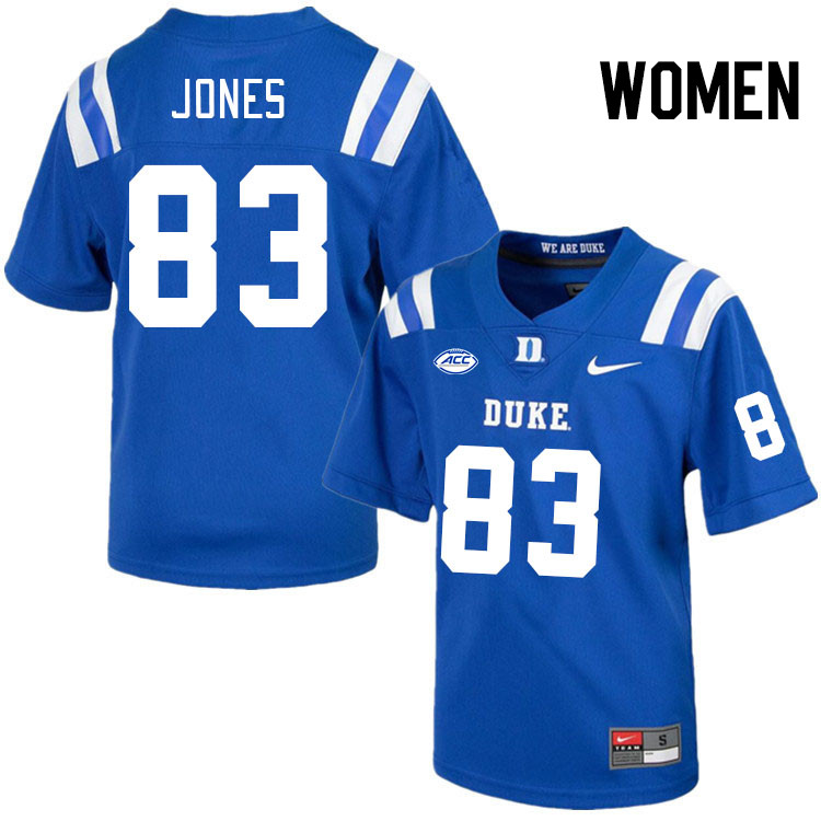 Women #83 Spencer Jones Duke Blue Devils College Football Jerseys Stitched Sale-Royal